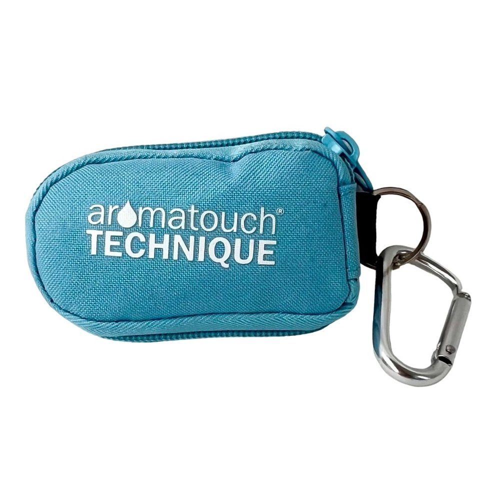 NEW DOTERRA Essential Oil Zippered Keychain Pouch Case Light Blue Aromatouch